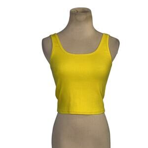 Me to We yellow ribbed crop tank top size Small